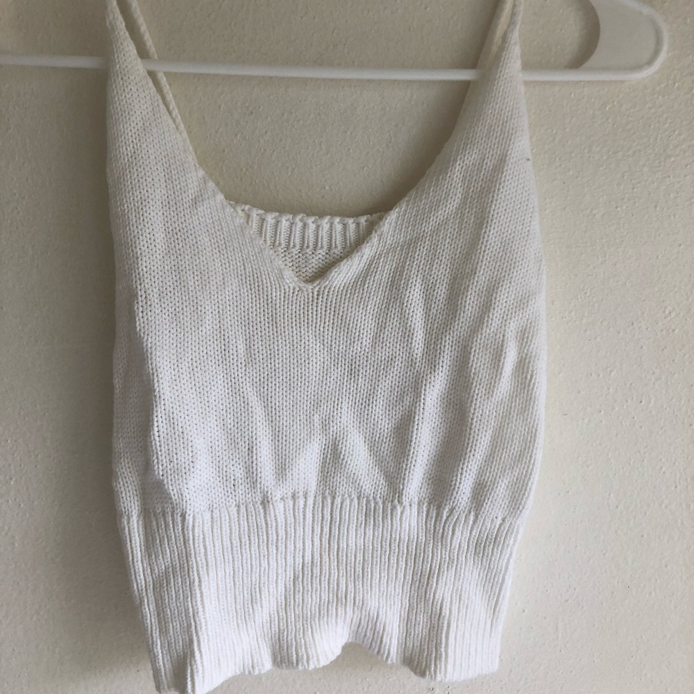 Brandy Melville Knit Cami Tank Top White